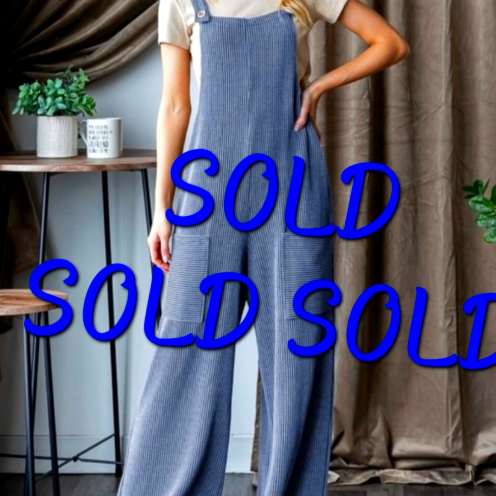 SOLD SOLD SOLD NWOT Ribbed Jumpsuit Blue 1-XL TALL